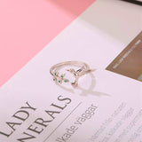 Bague Caméléon à brillants verts | Or blanc