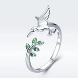 Bague Caméléon à brillants verts | Or blanc