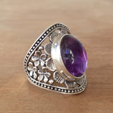 Bague Hyda en Agate & améthyste | Or