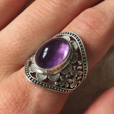 Bague Hyda en Agate & améthyste | Or