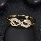 Bague infini en cristal Lysette | Or
