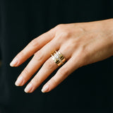 Bague irrégulière rétro à brillants | Or