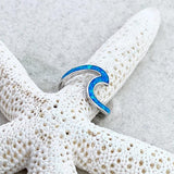 Bague mer en opale | Or blanc
