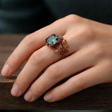 Bague nature avec cristal vert | Or