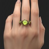 Bague opale naturelle verte | Or