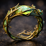 Bague opale naturelle verte | Or