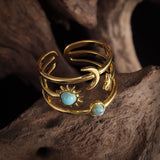 Bague Orbit turquoise Soluna | Or