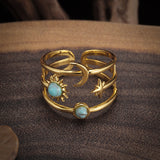 Bague Orbit turquoise Soluna | Or