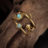 Bague Orbit turquoise Soluna | Or