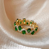 Bague ouverte émeraude Pétillante Calira | Or