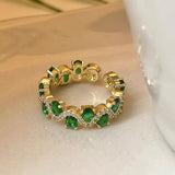 Bague ouverte émeraude Pétillante Calira | Or