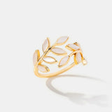 Bague ouverte feuille délicate Néraya | Or
