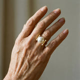 Bague rétro avec ornement de perles | Or
