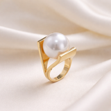 Bague rétro avec ornement de perles | Or