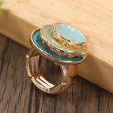 Bague rétro à 3 Niveaux | Or