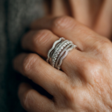 Bague rétro à brillants en couches | Or