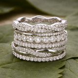 Bague rétro à brillants en couches | Or