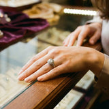 Bague rétro cristal | Or blanc