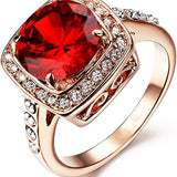 Bague rubis avec couronne | Or rose