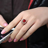 Bague rubis avec couronne | Or rose