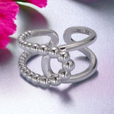 Bague torsadée Victoria à double anneau ou or blanc | Or