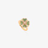 Bague tournante trèfle émeraude | Or