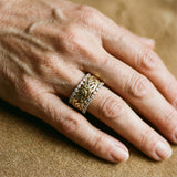 Bague tressée rétro à brillants | Or