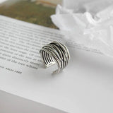 Bague ajustable en couches or blanc | Or blanc