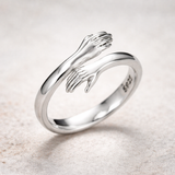 Bague ajustable en style étreinte | Or blanc