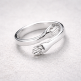 Bague ajustable en style étreinte | Or blanc