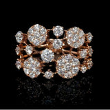 Bague antique avec pierres brillantes | Or rose