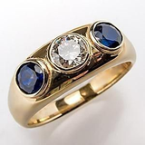 Bague à brillants et cristal bleu | Or