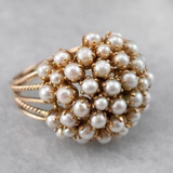 Bague avec ornements en perles | Or