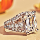 Bague carrée en alliage avec diamant | Or