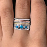 Bague de méditation bohème avec saphir | Or