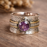 Bague de méditation en cristal de Bohême | Or
