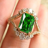 Bague élégante avec pierre d'émeraude | Or