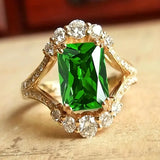 Bague élégante avec pierre d'émeraude | Or