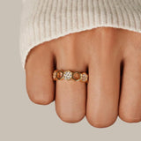 Bague en cristal en Nid d'abeille | Or