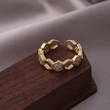 Bague en cristal en Nid d'abeille | Or