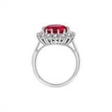 Bague en rubis couronne écarlate | Or blanc