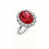Bague en rubis couronne écarlate | Or blanc