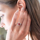 Bague en rubis promesse éclat cramoisi | Or blanc