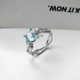 Bague avec pierre de lune | Or blanc