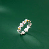 Bague en forme de marguerite | Or blanc