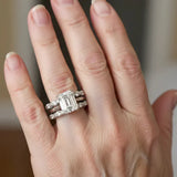 Bague rétro avec des couches brillantes | Or blanc
