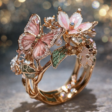 Bague en papillon brillant de la nature à brillants | Or