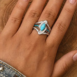 Bague en turquoise | Or blanc