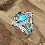 Bague en turquoise | Or blanc