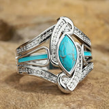 Bague en turquoise | Or blanc